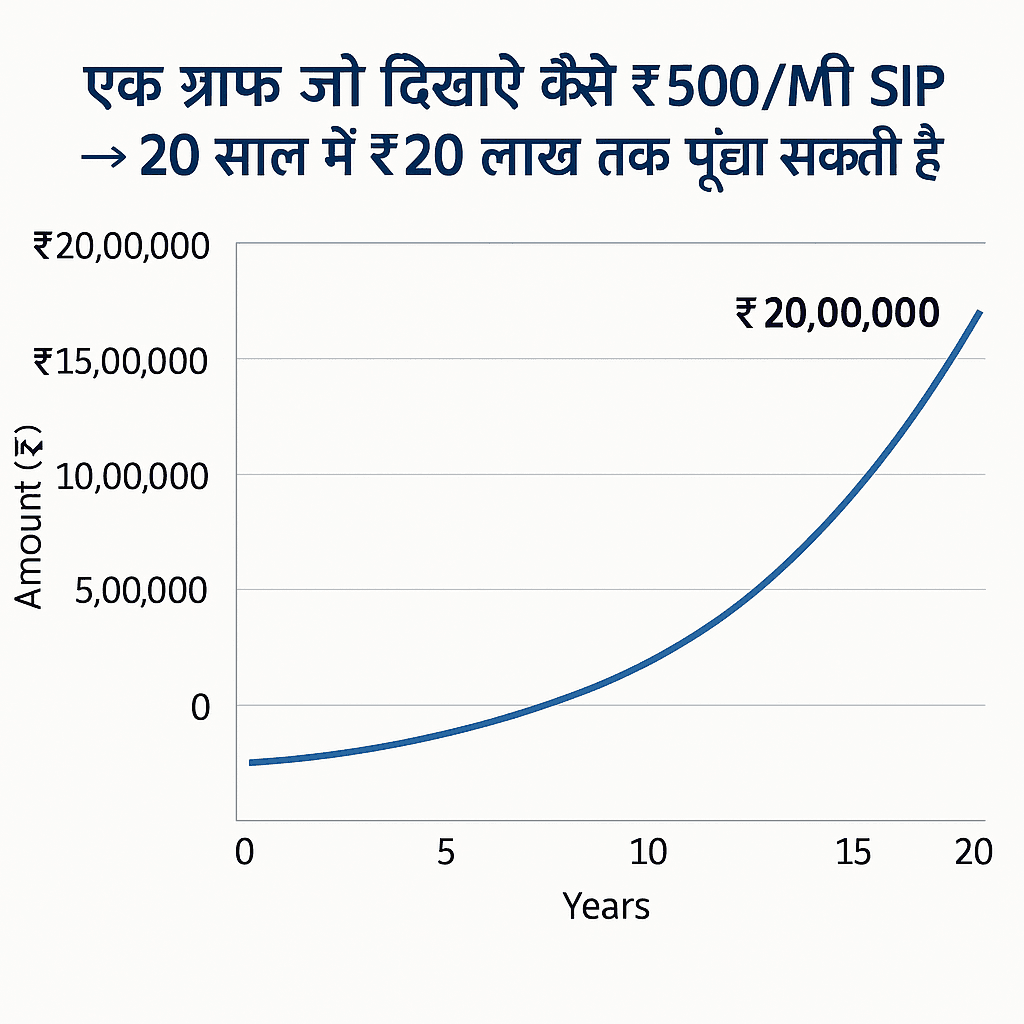कैसे ₹500/M की SIP → 20 साल में ₹20 लाख तक पहुँच सकती है